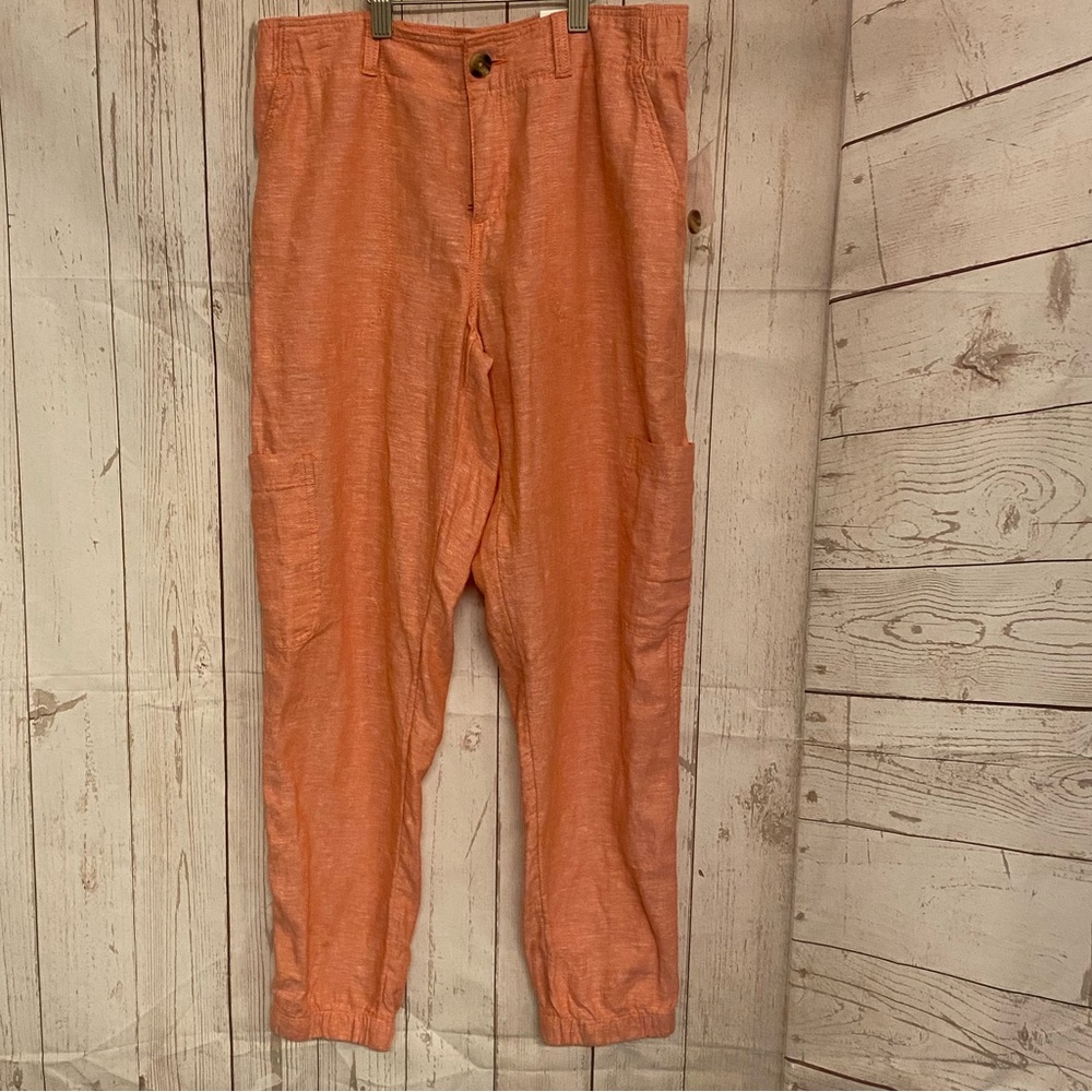 Sonoma Women’s Linen Joggers,Size 10,Oak Orange,New with tags